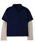 Navy Stripped Polo Longsleeve