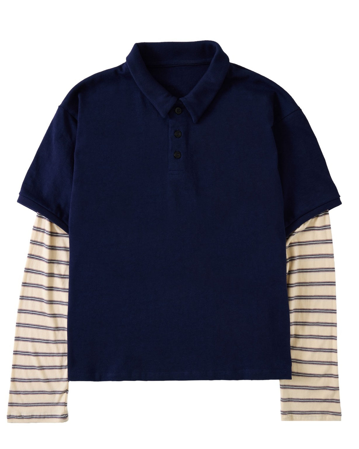 Navy Stripped Polo Longsleeve